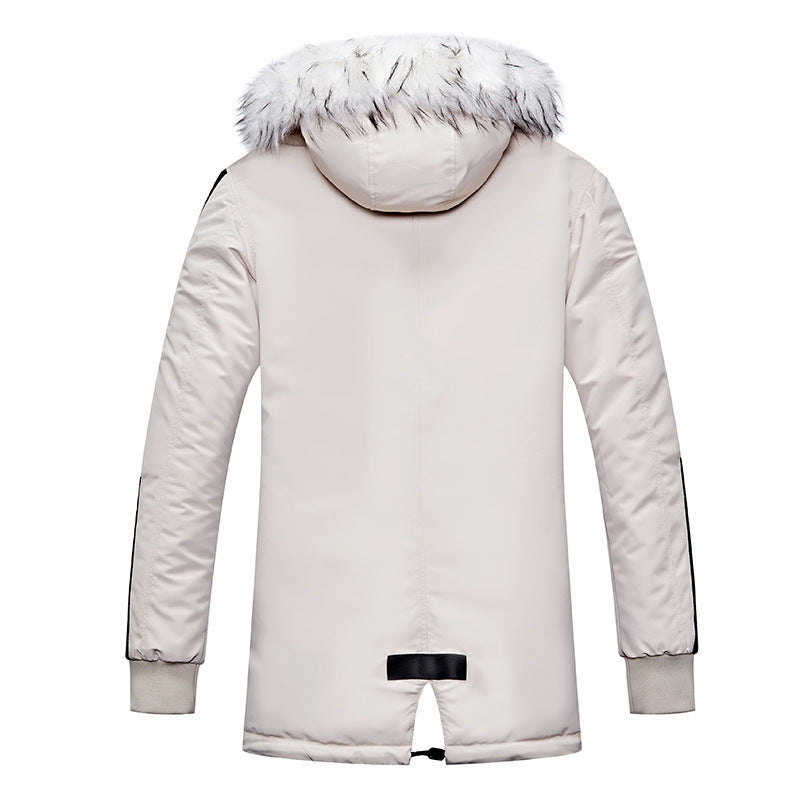 Herren Winterjacke mit abnehmbarem Kunstfellkragen und vielseitigen Taschen