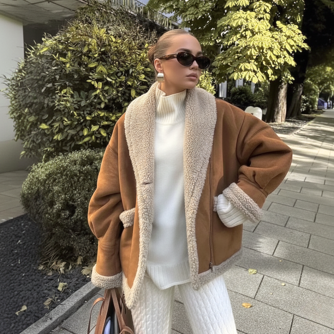 Damen Teddyjacke mit Lammwollfutter – Weich, warm und stilvoll für kalte Tage