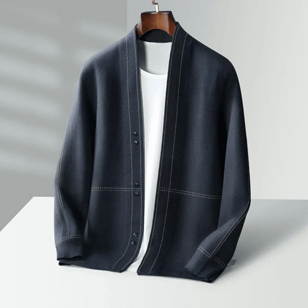 Herren Moderner Offene Front Strickjacke | Langarm