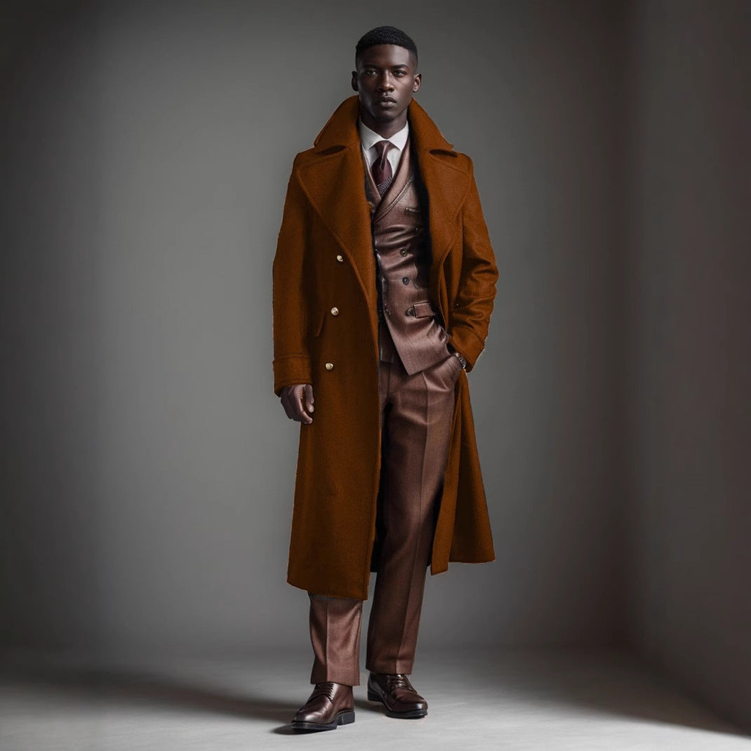 Herren Luxus Wintermantel – Elegante Wollmischung mit doppelter Knopfleiste
