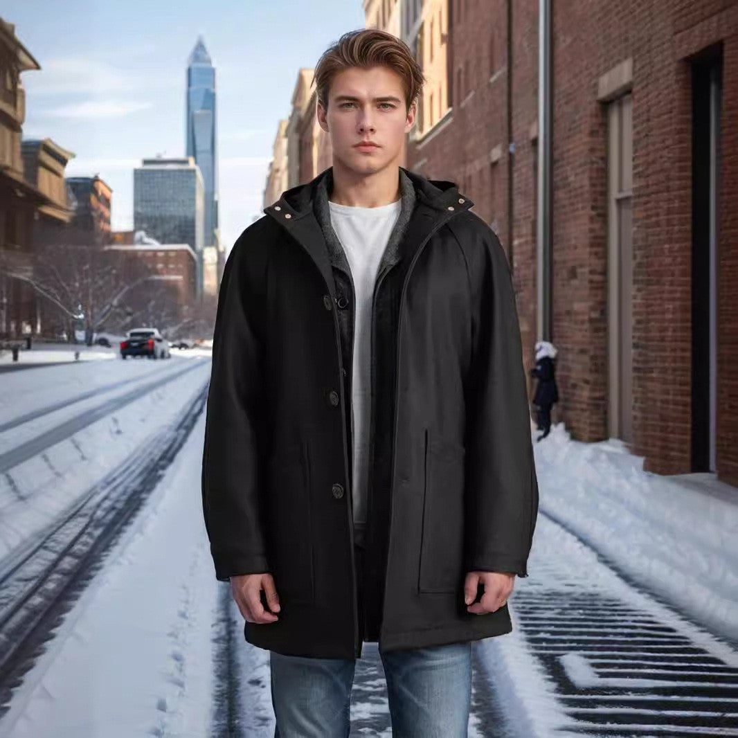 Herren Kapuzenmantel mit weitem Schnitt – Lässiger Style und hoher Tragekomfort
