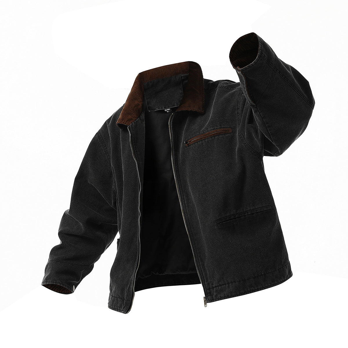 Herren urbane Übergangsjacke mit strukturiertem Stehkragen und zahlreichen praktischen Taschen