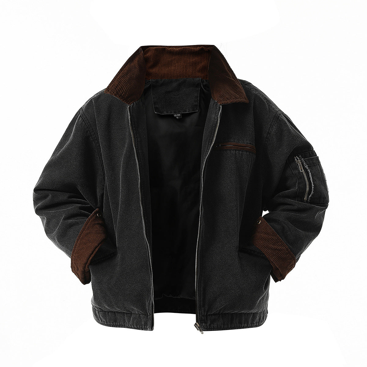 Herren urbane Übergangsjacke mit strukturiertem Stehkragen und zahlreichen praktischen Taschen