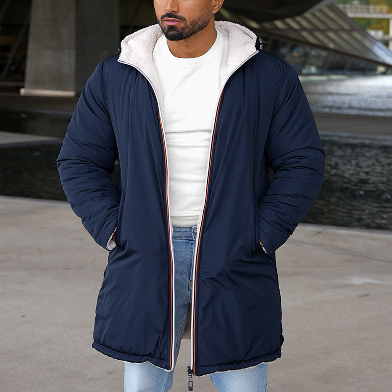Herren Wende-Winterjacke mit Fleecefutter – Zwei Looks in einem für kalte Tage