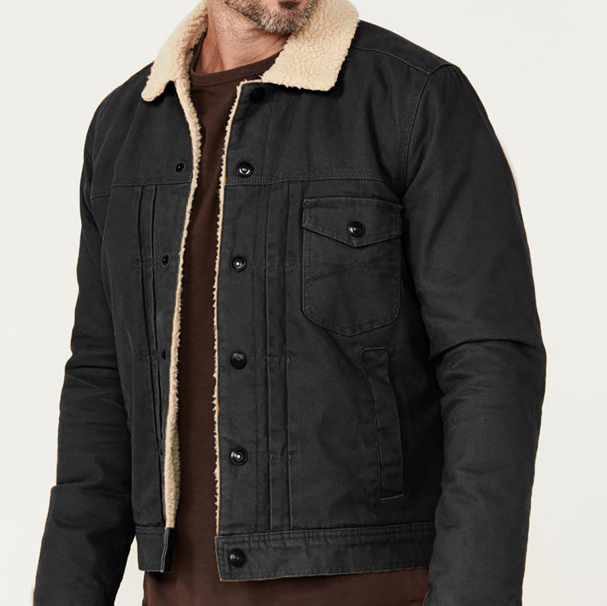 Herren Baumwolljacke mit Fleecefutter – Gemustertes Design für warme, stylishe Looks