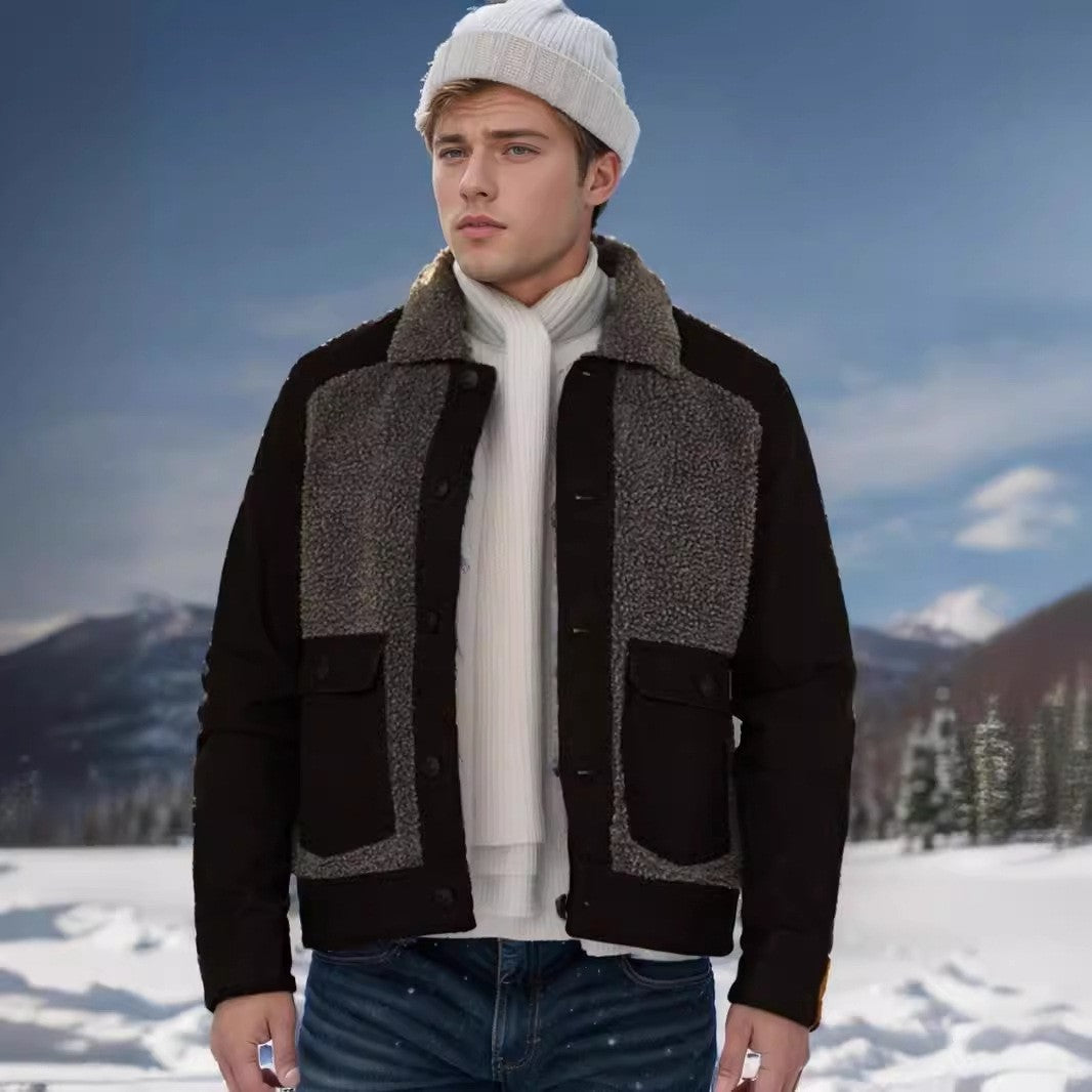 Herren Outdoor-Jacke mit Teddyfell-Elementen – Stylisch, warm und vielseitig kombinierbar