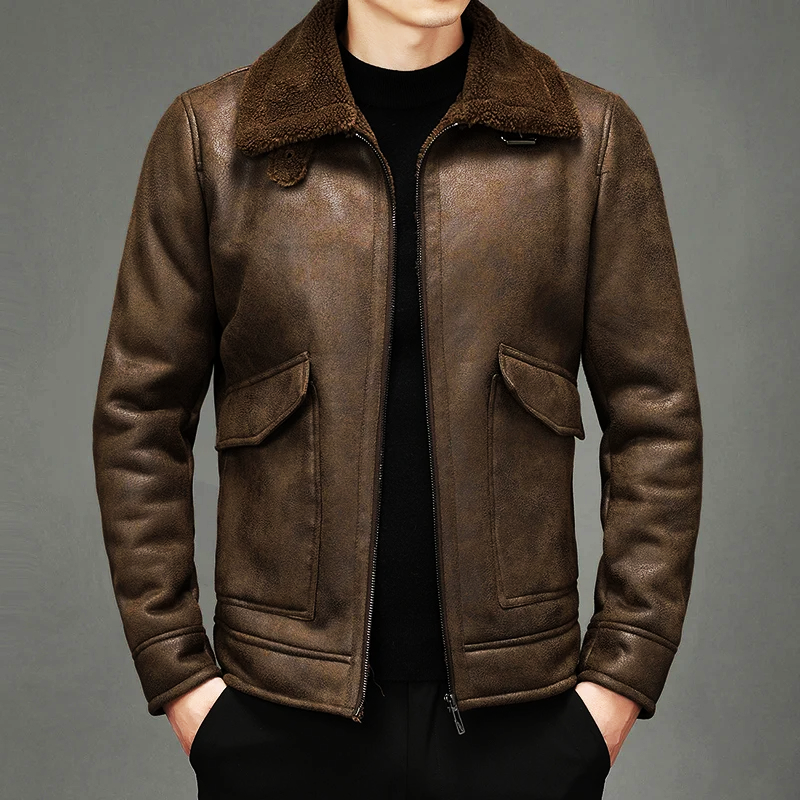 Elegante Herren Lederjacke im Vintage-Stil