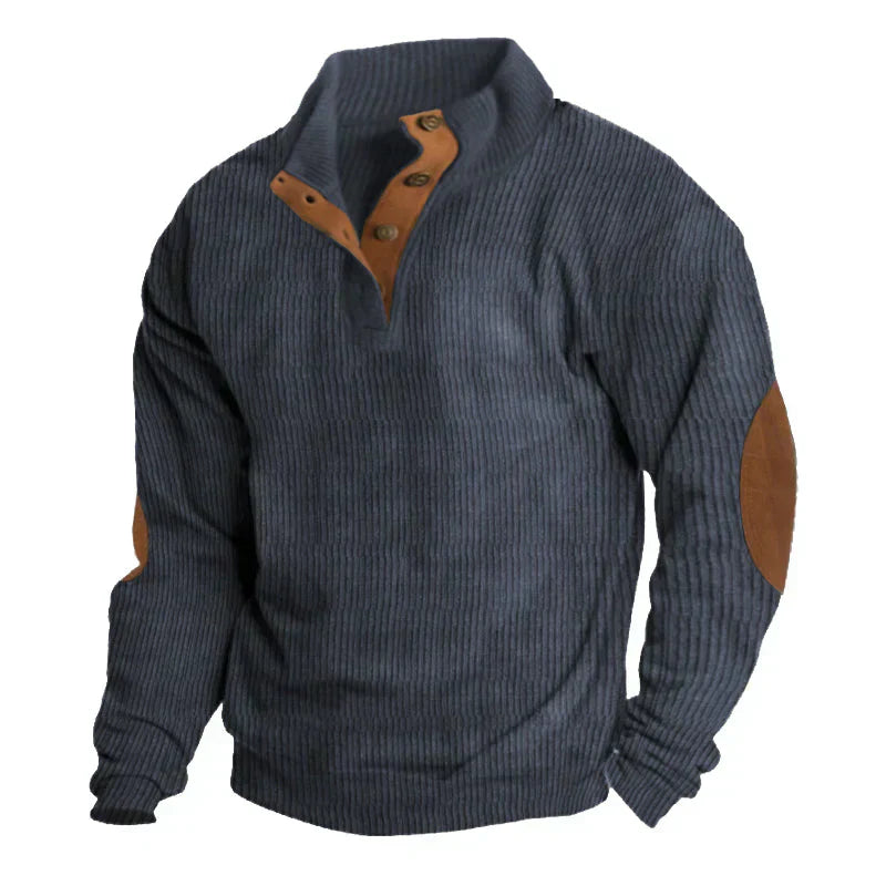Cordpullover Mit Halben Knöpfen Für Herren | Warm