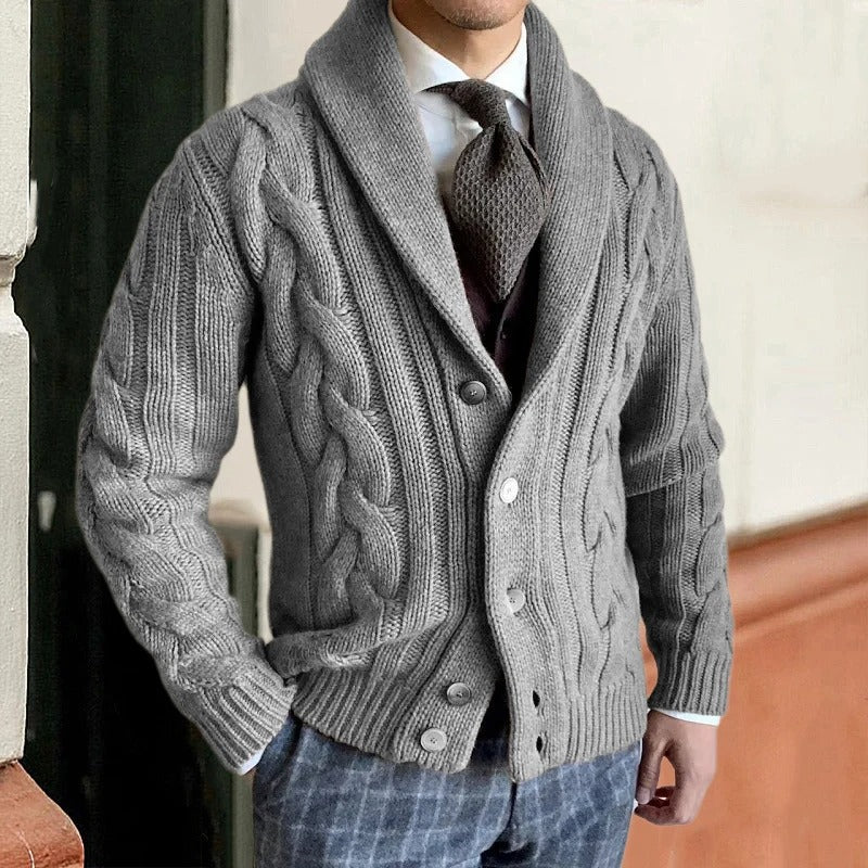 Rasmus | Moderner Lässiger Button-down-cardigan Für Herren | Warm