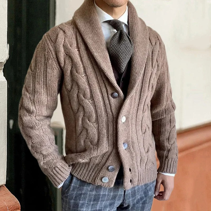 Rasmus | Moderner Lässiger Button-down-cardigan Für Herren | Warm