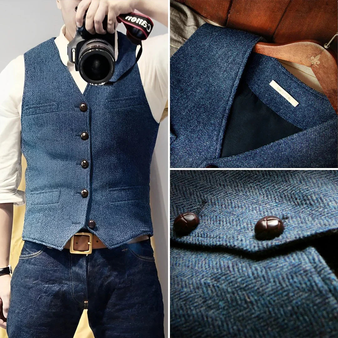 Ärmellose Vintage Weste Für Herren | Knopfleiste