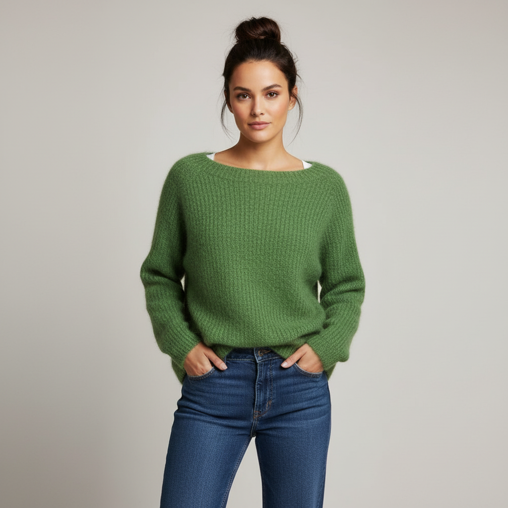 Damen Pullover mit U-Bootausschnitt – Weicher Strick für gemütliche, stilvolle Looks